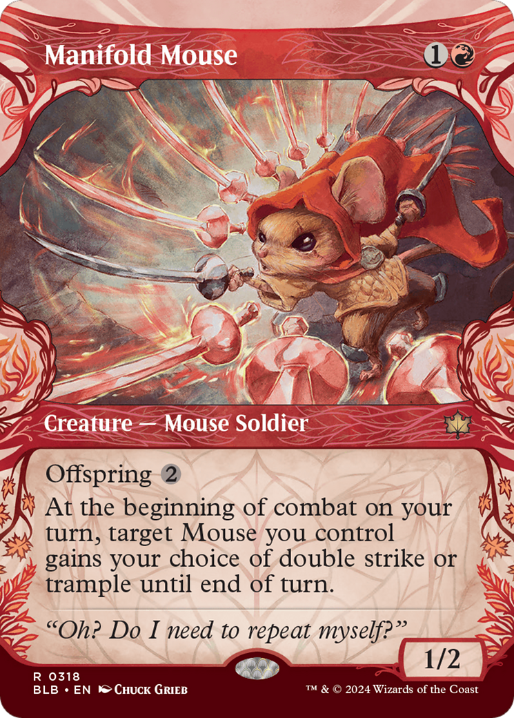 Manifold Mouse - Rare Creature — Mouse Soldier card from Bloomburrow