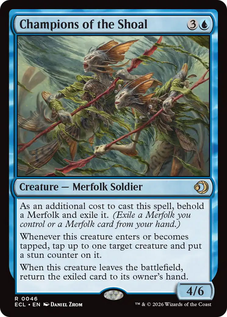 Champions of the Shoal - Rare Creature — Merfolk Soldier card from Lorwyn Eclipsed