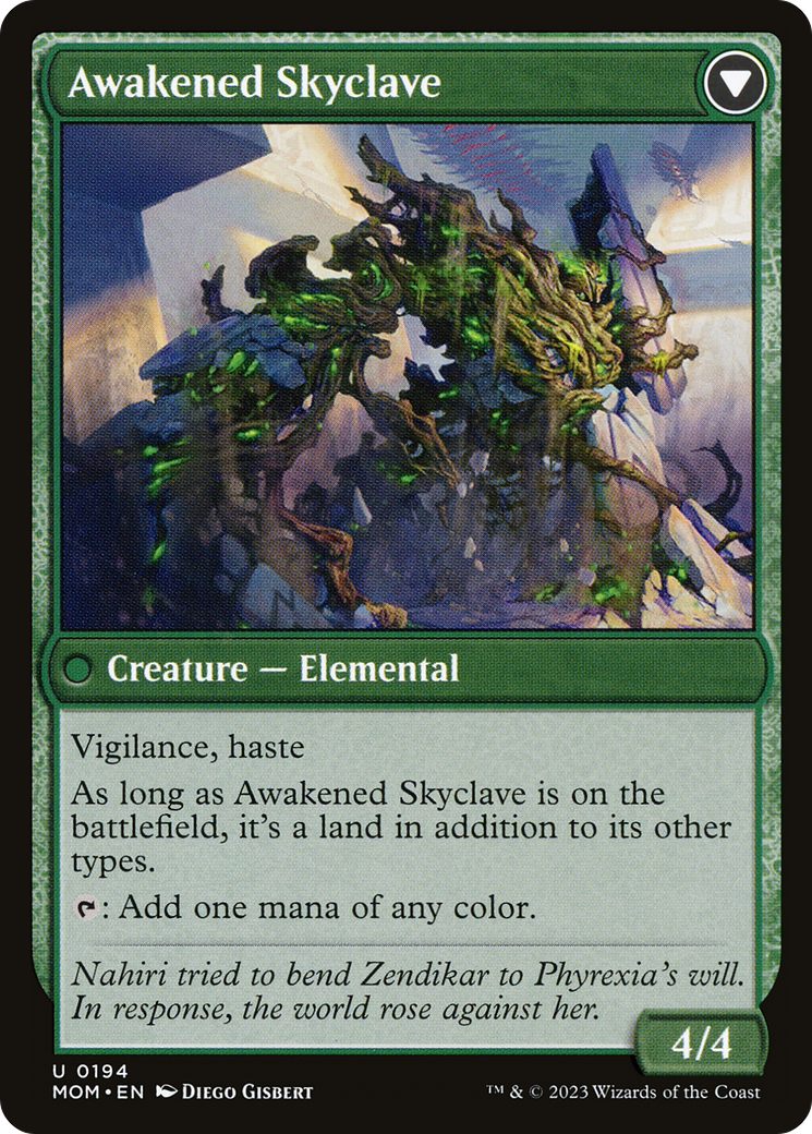Back face of Invasion of Zendikar // Awakened Skyclave - Creature — Elemental card