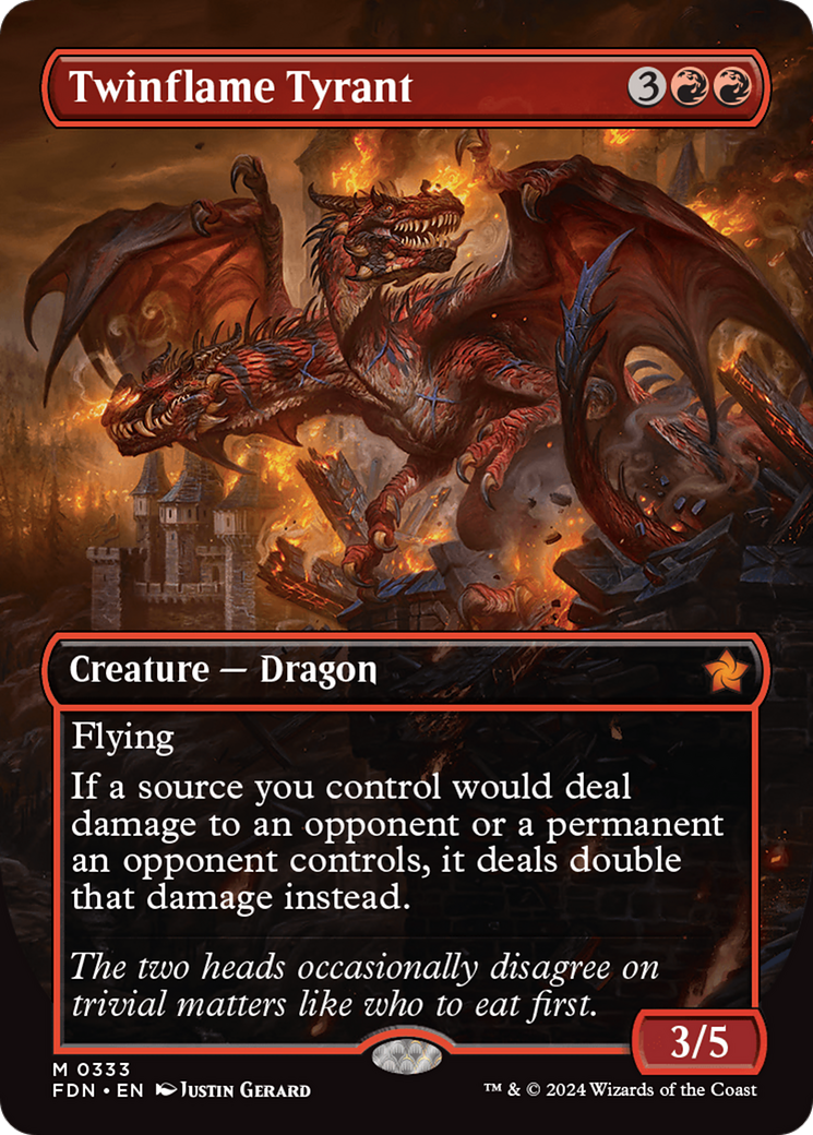 Twinflame Tyrant - Mythic Creature — Dragon card from Foundations