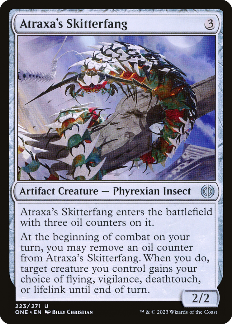 Atraxa's Skitterfang - Uncommon Artifact Creature — Phyrexian Insect card from Phyrexia: All Will Be One