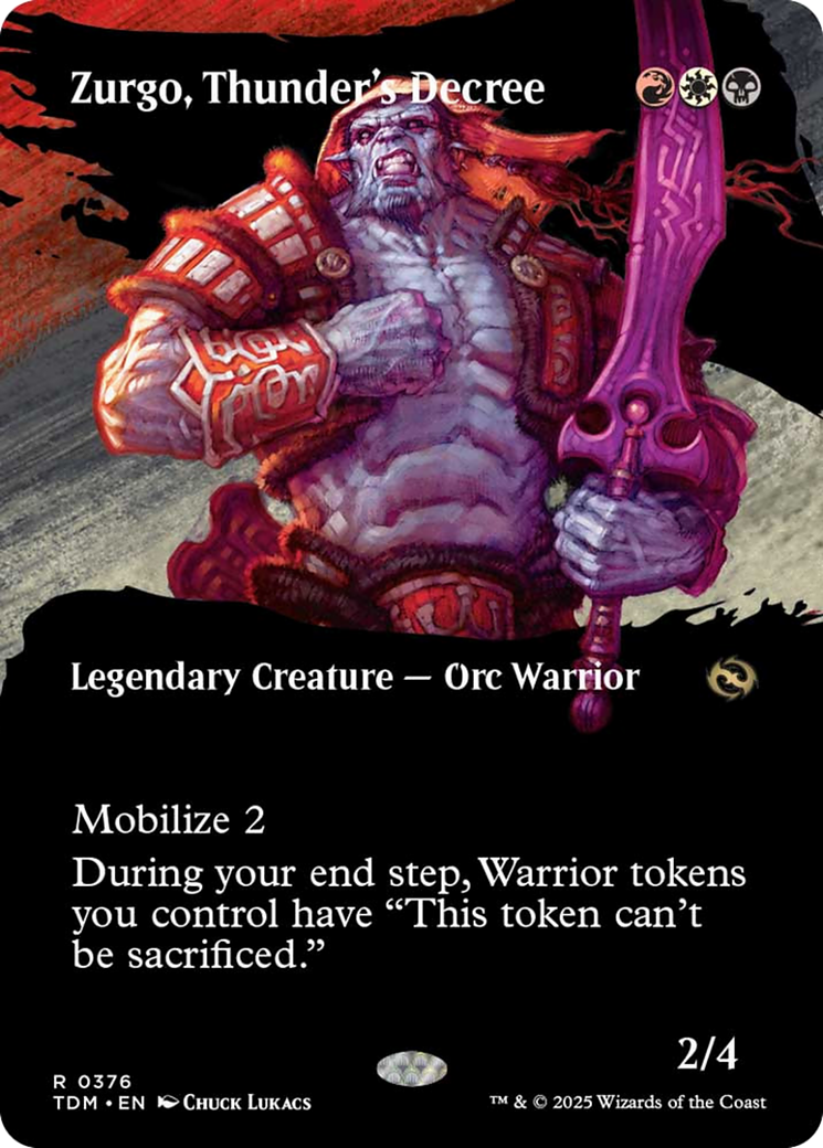 Zurgo, Thunder's Decree - Rare Legendary Creature — Orc Warrior card from Tarkir: Dragonstorm