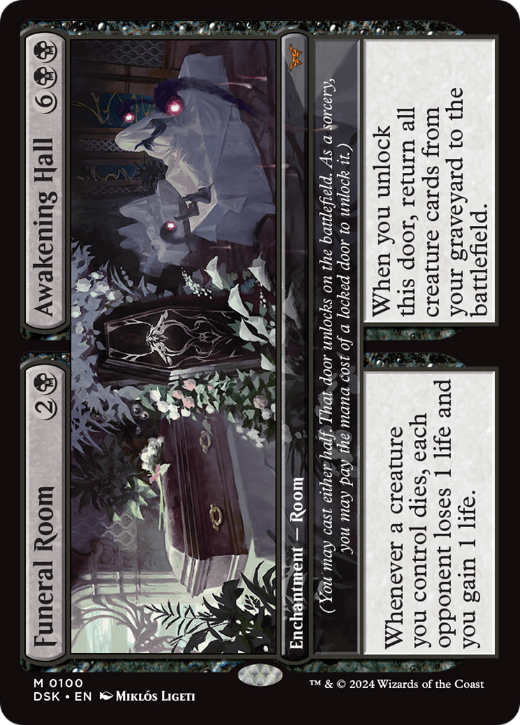 Funeral Room // Awakening Hall - Mythic Enchantment — Room card from Duskmourn: House of Horror