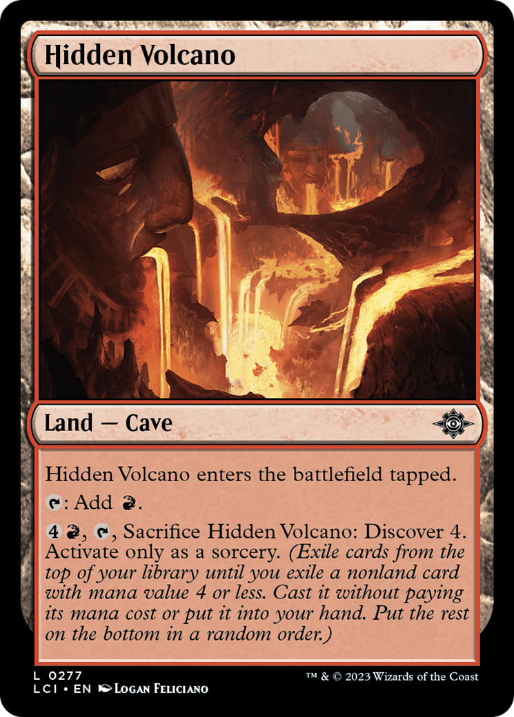 Hidden Volcano - Common Land — Cave card from The Lost Caverns of Ixalan