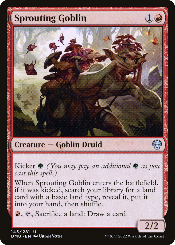 Sprouting Goblin - Uncommon Creature — Goblin Druid card from Dominaria United