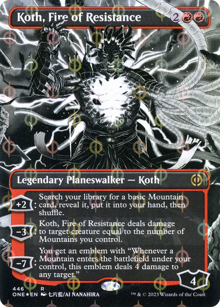 Koth, Fire of Resistance - Rare Legendary Planeswalker — Koth card from Phyrexia: All Will Be One