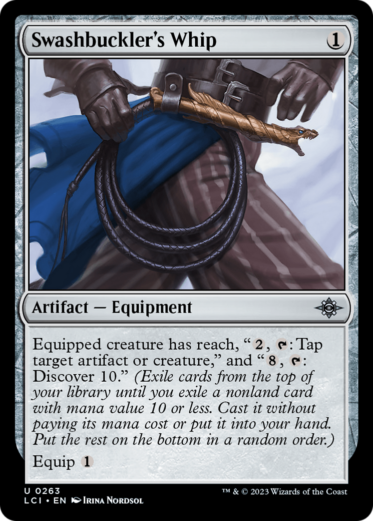 Swashbuckler's Whip - Uncommon Artifact — Equipment card from The Lost Caverns of Ixalan