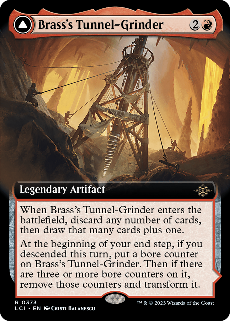 Brass's Tunnel-Grinder // Tecutlan, the Searing Rift - Rare Legendary Artifact card from The Lost Caverns of Ixalan