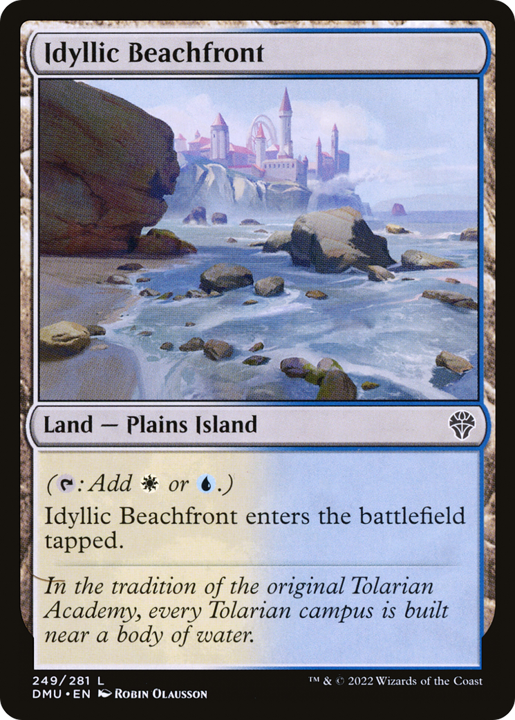 Idyllic Beachfront - Common Land — Plains Island card from Dominaria United