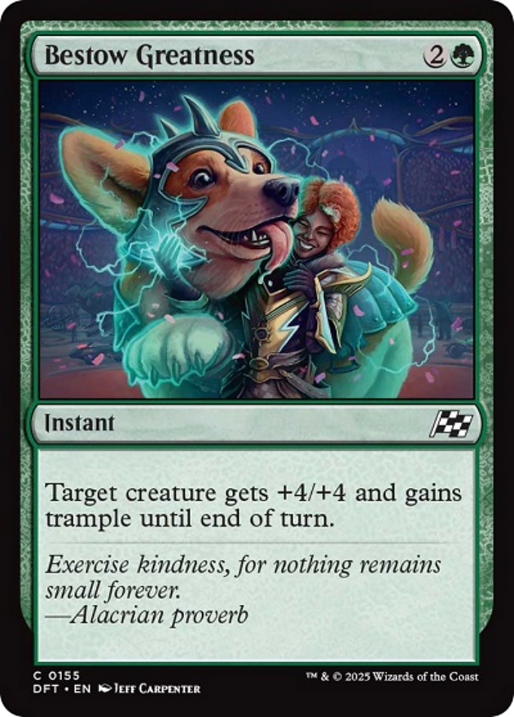 Bestow Greatness - Common Instant card from Aetherdrift