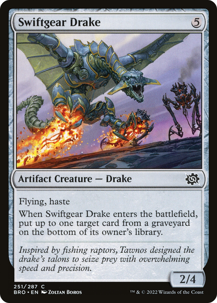 Swiftgear Drake - Common Artifact Creature — Drake card from The Brothers' War