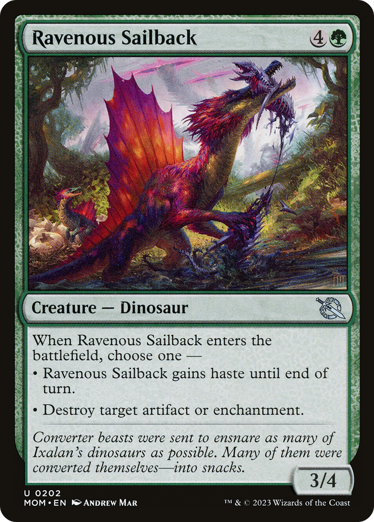 Ravenous Sailback - Uncommon Creature — Dinosaur card from March of the Machine