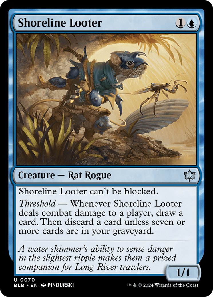 Shoreline Looter - Uncommon Creature — Rat Rogue card from Bloomburrow