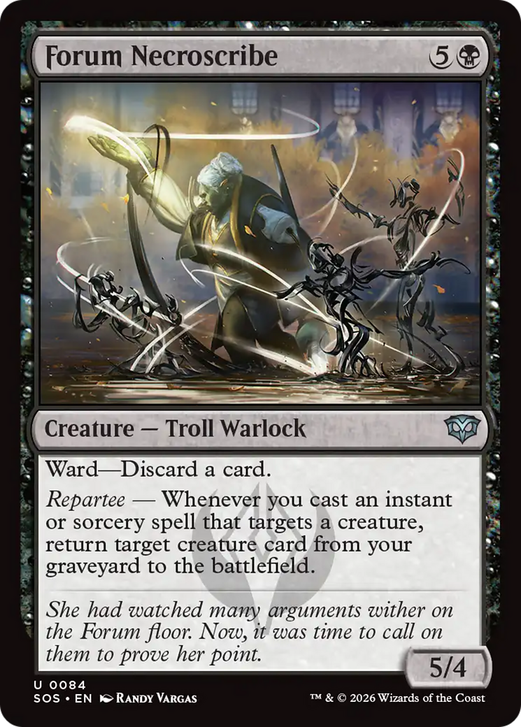 Forum Necroscribe - Uncommon Creature — Troll Warlock card from Secrets of Strixhaven