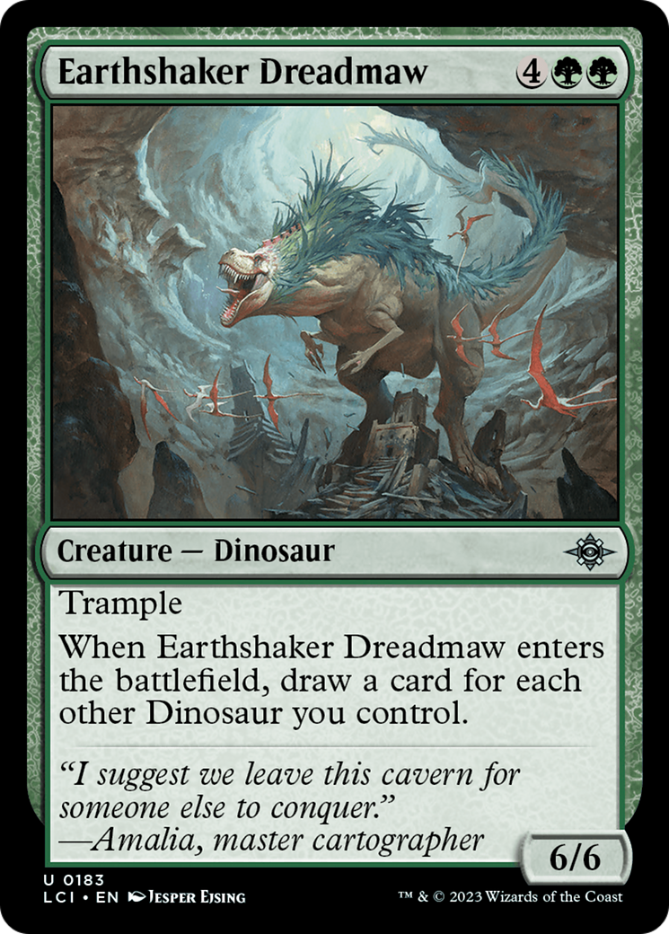 Earthshaker Dreadmaw - Uncommon Creature — Dinosaur card from The Lost Caverns of Ixalan
