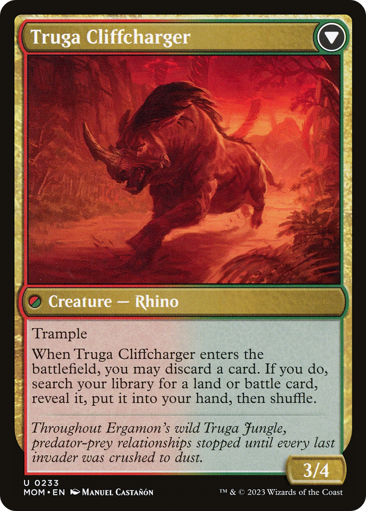 Back face of Invasion of Ergamon // Truga Cliffcharger - Battle — Siege card