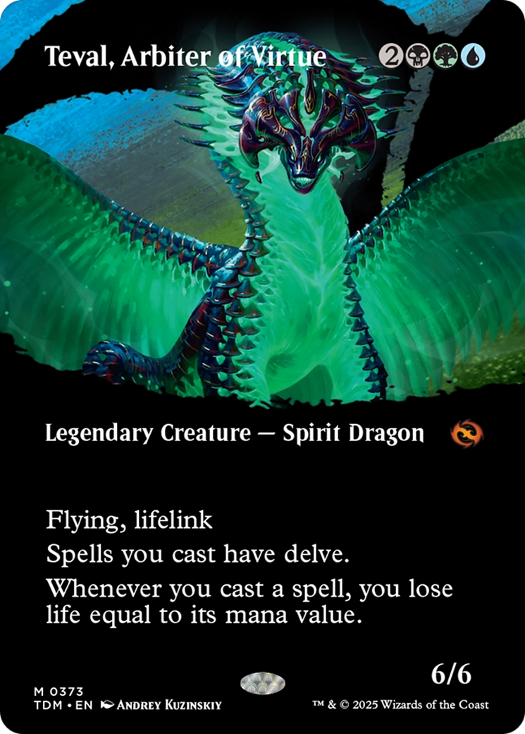 Teval, Arbiter of Virtue - Mythic Legendary Creature — Spirit Dragon card from Tarkir: Dragonstorm
