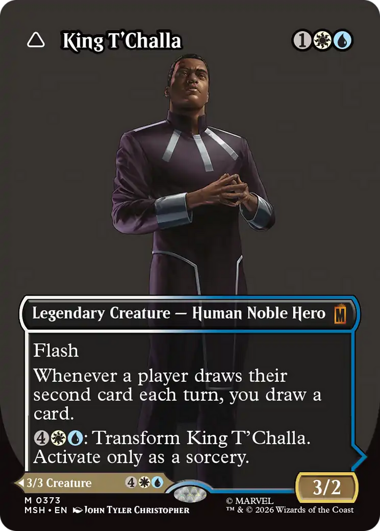 King T'Challa // Black Panther, Hope Enduring - Mythic Legendary Creature — Human Warrior Hero card from Marvel Super Heroes