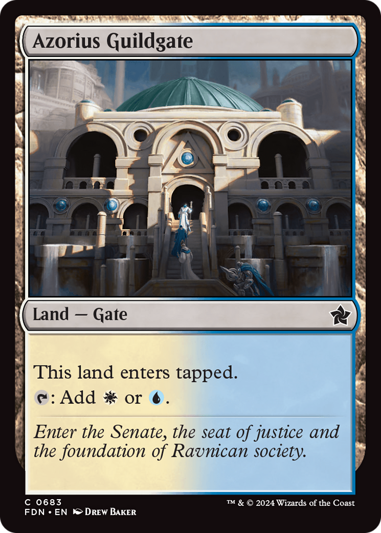 Azorius Guildgate - Common Land — Gate card from Foundations