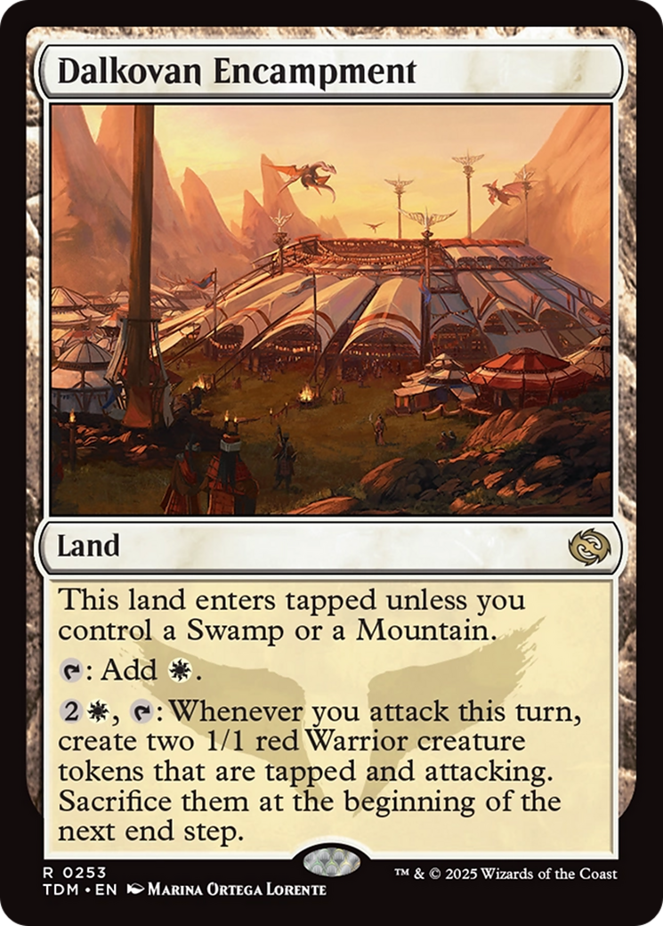 Dalkovan Encampment - Rare Land card from Tarkir: Dragonstorm