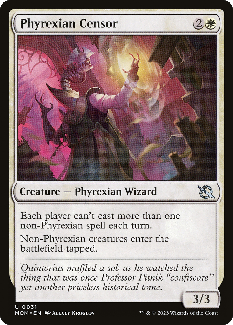 Phyrexian Censor - Uncommon Creature — Phyrexian Wizard card from March of the Machine