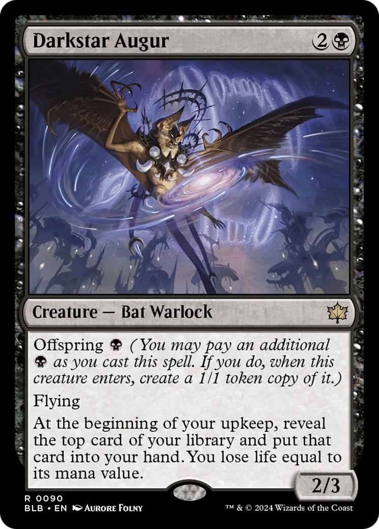 Darkstar Augur - Rare Creature — Bat Warlock card from Bloomburrow