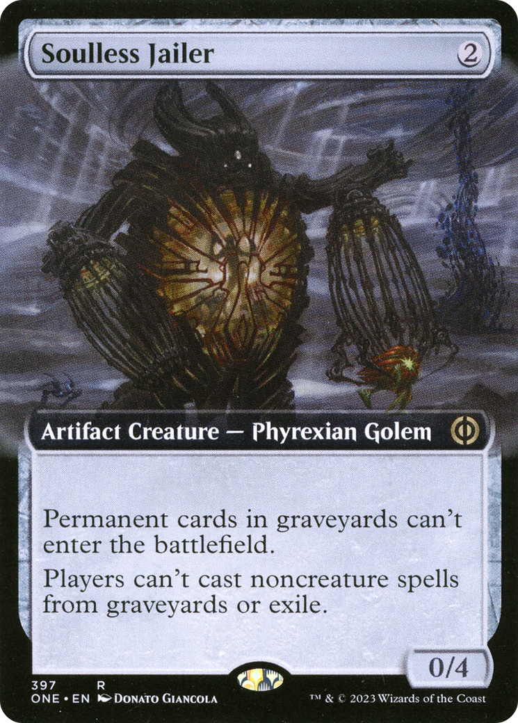 Soulless Jailer - Rare Artifact Creature — Phyrexian Golem card from Phyrexia: All Will Be One