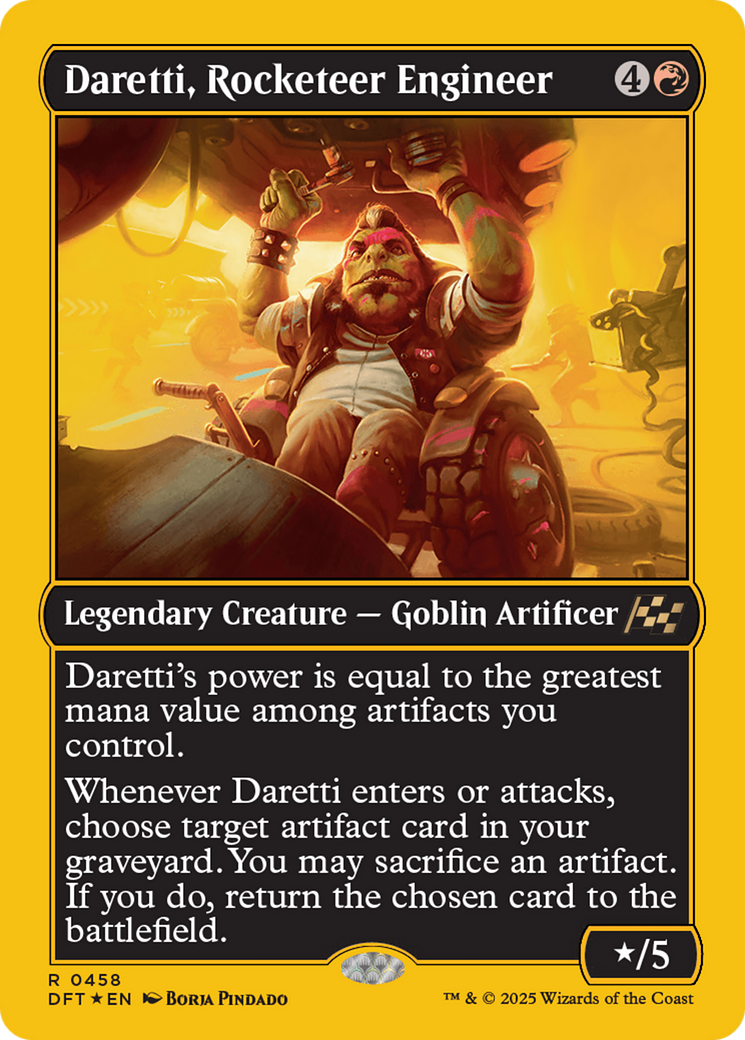 Daretti, Rocketeer Engineer - Rare Legendary Creature — Goblin Artificer card from Aetherdrift