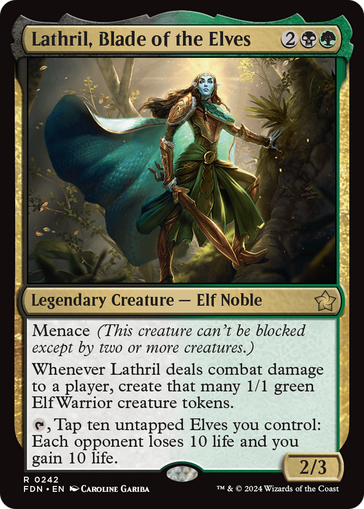 Lathril, Blade of the Elves - Rare Legendary Creature — Elf Noble card from Foundations
