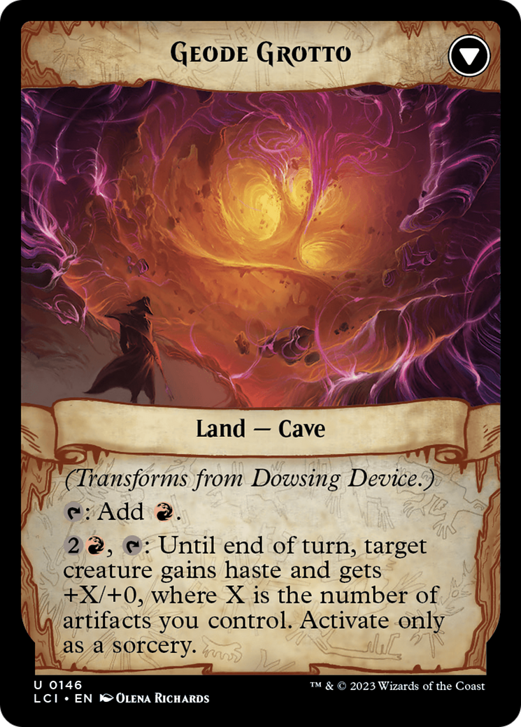 Back face of Dowsing Device // Geode Grotto - Artifact card