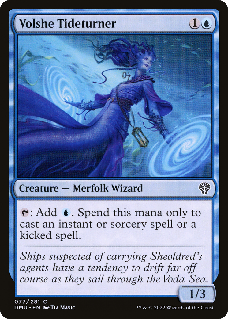 Volshe Tideturner - Common Creature — Merfolk Wizard card from Dominaria United