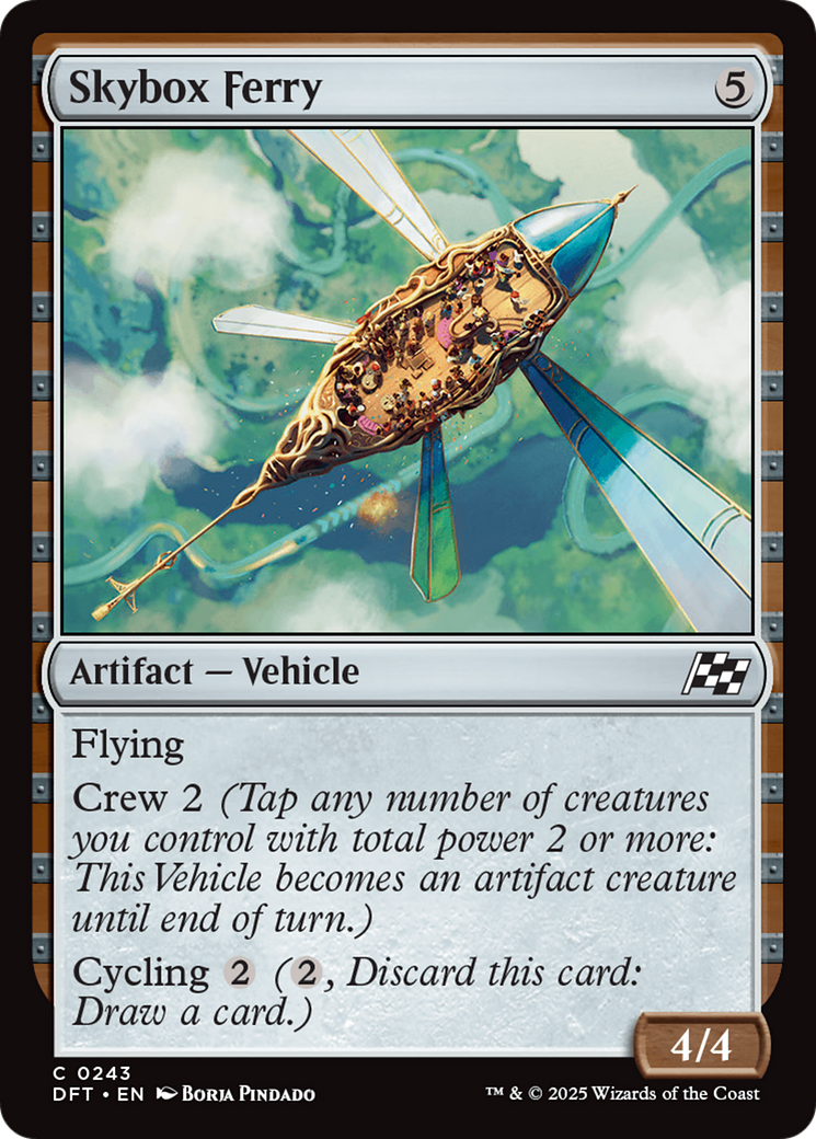 Skybox Ferry - Common Artifact — Vehicle card from Aetherdrift