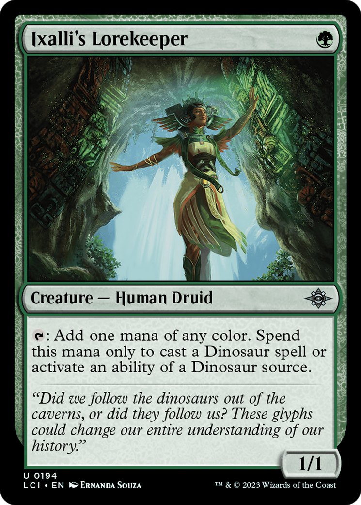 Ixalli's Lorekeeper - Uncommon Creature — Human Druid card from The Lost Caverns of Ixalan
