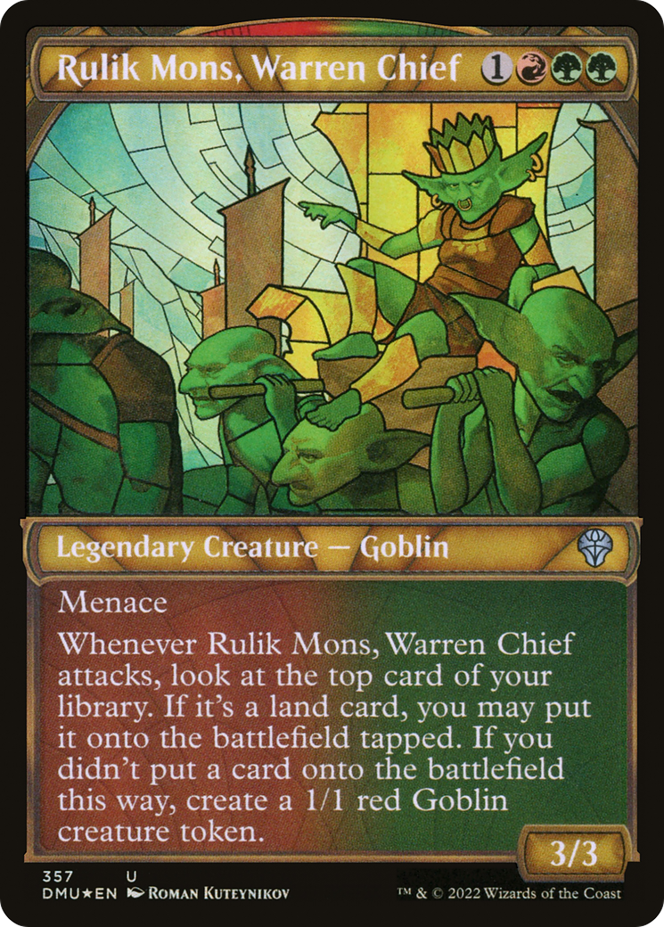 Rulik Mons, Warren Chief - Uncommon Legendary Creature — Goblin card from Dominaria United