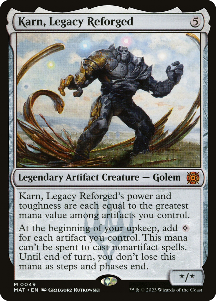 Karn, Legacy Reforged - Mythic Legendary Artifact Creature — Golem card from March of the Machine: The Aftermath