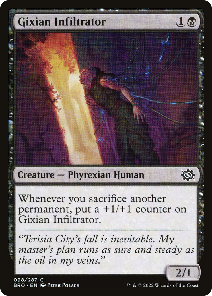 Gixian Infiltrator - Common Creature — Phyrexian Human card from The Brothers' War