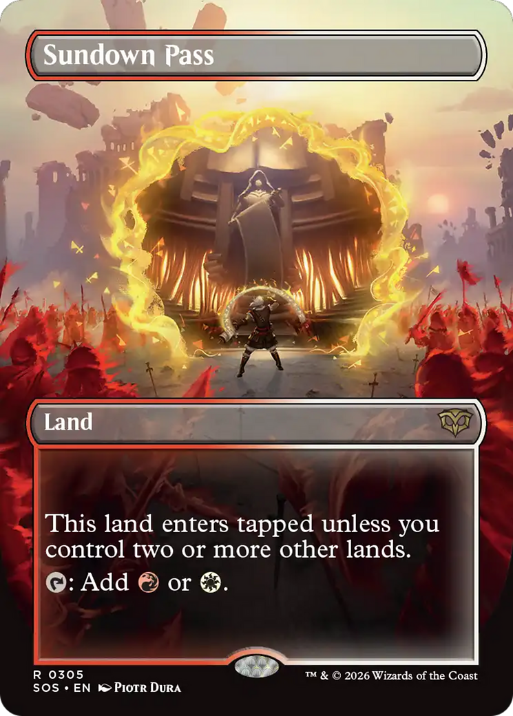 Sundown Pass - Rare Land card from Secrets of Strixhaven