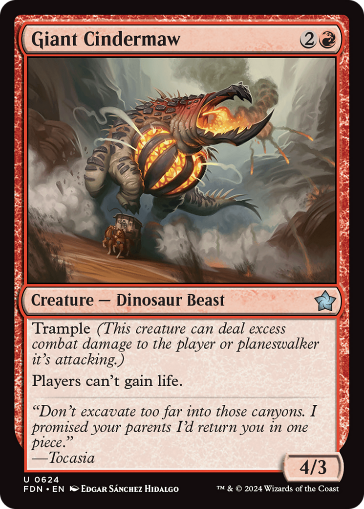 Giant Cindermaw - Uncommon Creature — Dinosaur Beast card from Foundations