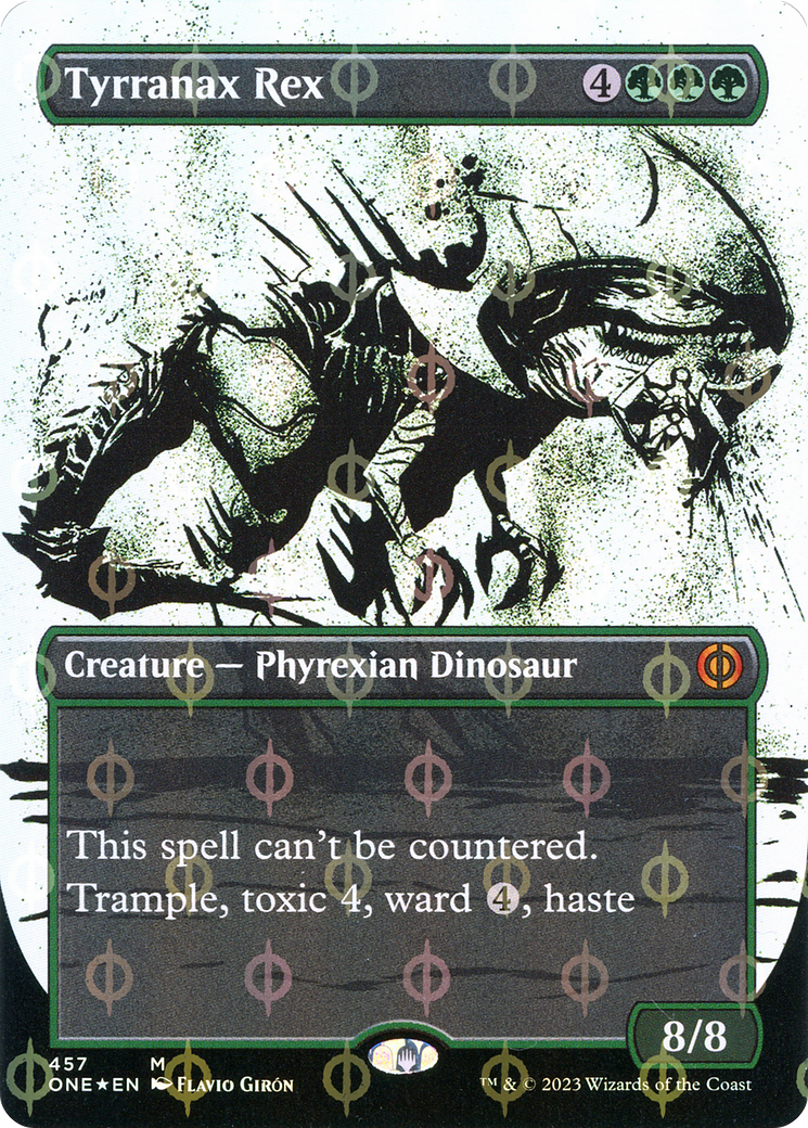 Tyrranax Rex - Mythic Creature — Phyrexian Dinosaur card from Phyrexia: All Will Be One