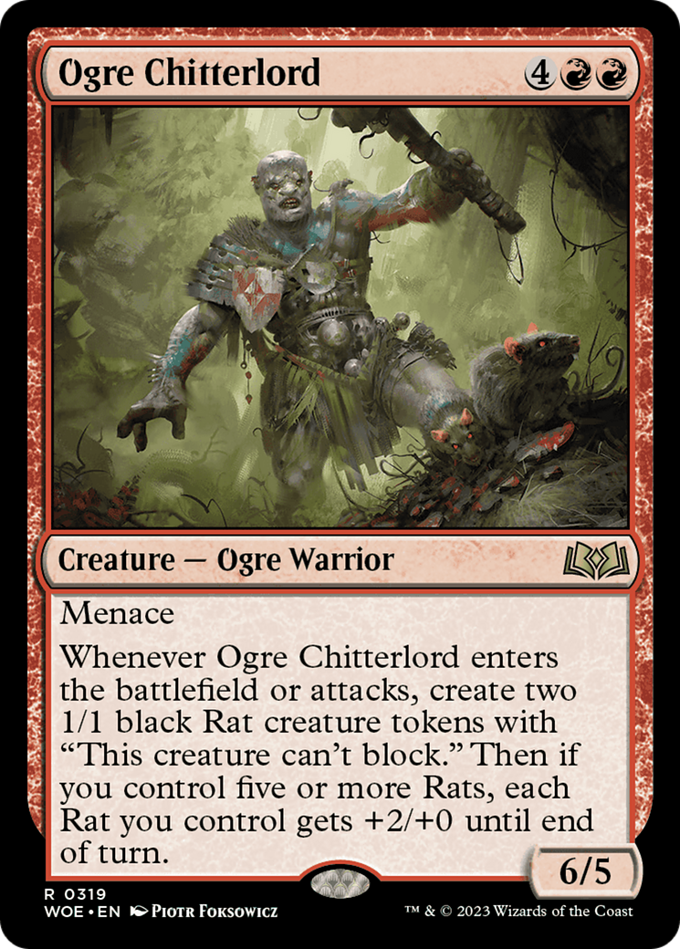 Ogre Chitterlord - Rare Creature — Ogre Warrior card from Wilds of Eldraine
