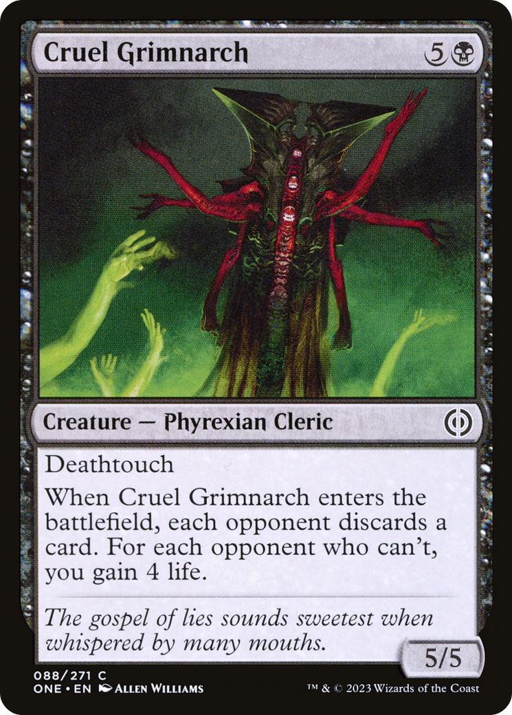 Cruel Grimnarch - Common Creature — Phyrexian Cleric card from Phyrexia: All Will Be One