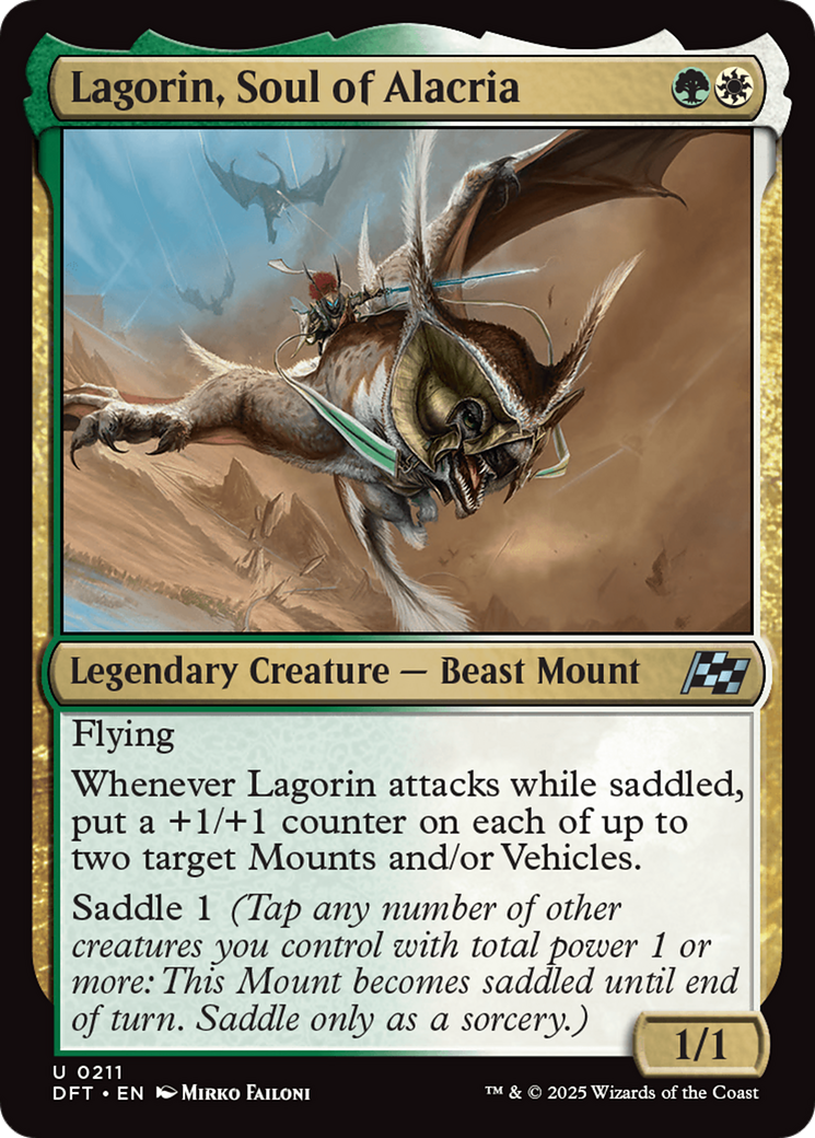 Lagorin, Soul of Alacria - Uncommon Legendary Creature — Beast Mount card from Aetherdrift