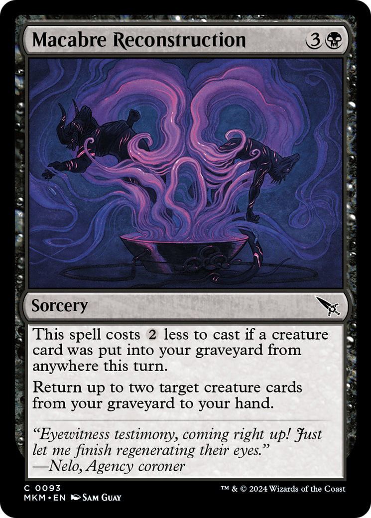 Macabre Reconstruction - Common Sorcery card from Murders at Karlov Manor