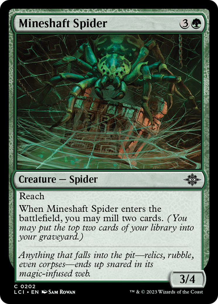 Mineshaft Spider - Common Creature — Spider card from The Lost Caverns of Ixalan