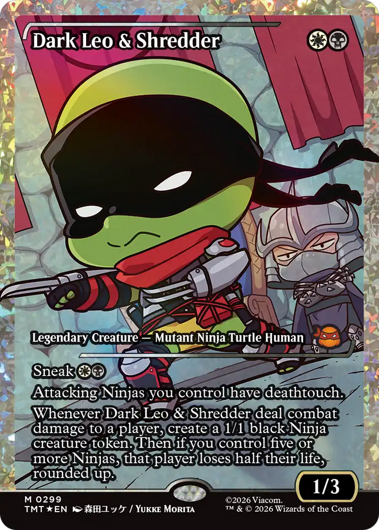 Dark Leo & Shredder - Mythic Legendary Creature — Mutant Ninja Turtle Human card from Teenage Mutant Ninja Turtles