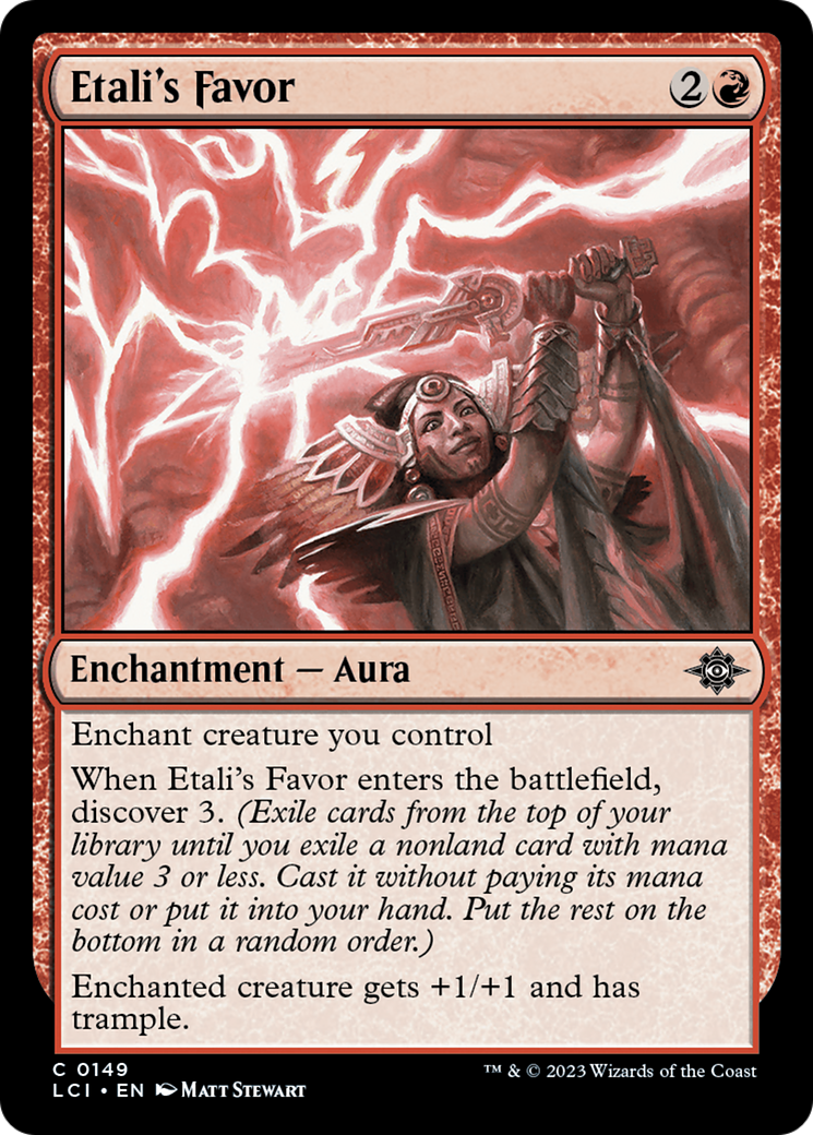 Etali's Favor - Common Enchantment — Aura card from The Lost Caverns of Ixalan