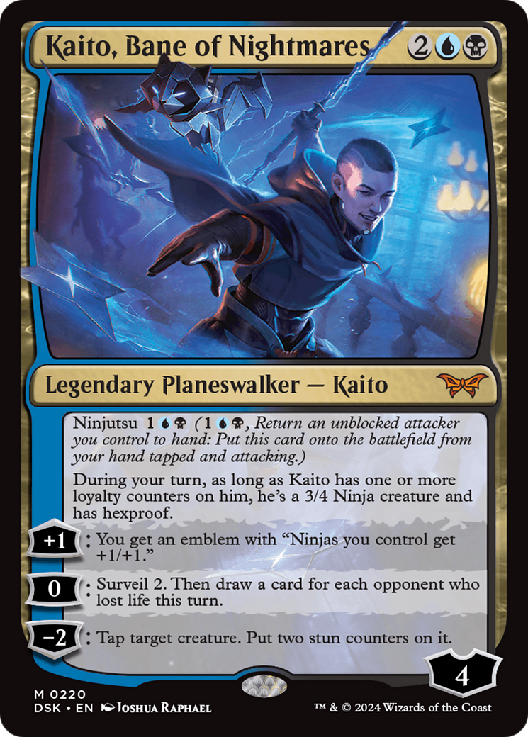 Kaito, Bane of Nightmares - Mythic Legendary Planeswalker — Kaito card from Duskmourn: House of Horror