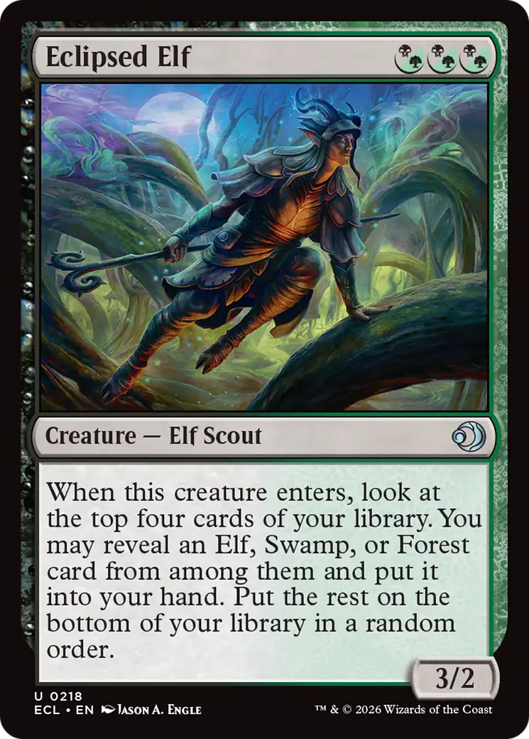 Eclipsed Elf - Uncommon Creature — Elf Scout card from Lorwyn Eclipsed