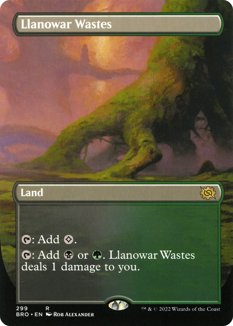 Llanowar Wastes - Rare Land card from The Brothers' War