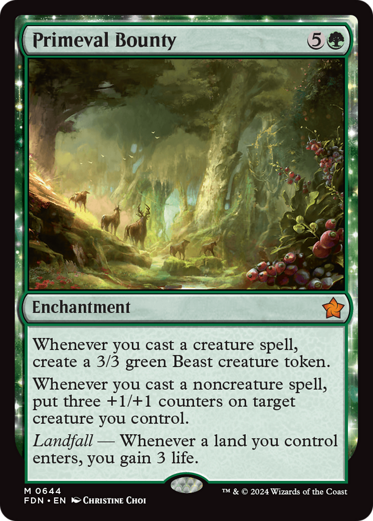 Primeval Bounty - Mythic Enchantment card from Foundations